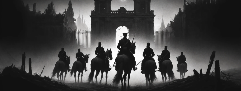 „Sept cavaliers quittèrent la ville.“