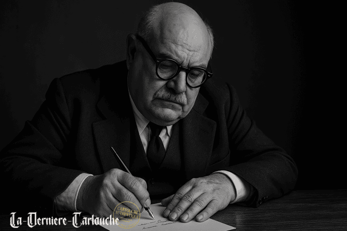 Ministerpräsident Johannes Hoffman an seinem Schreibtisch