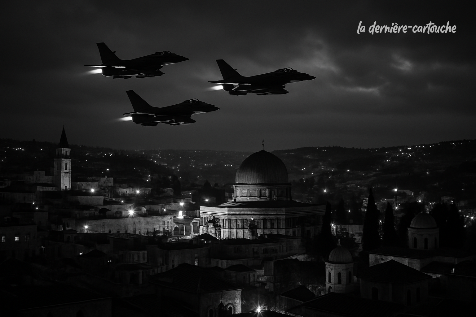 JETS über nächtlicher Stadt