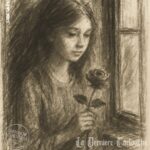„Jeune fille à la rose, près de la fenêtre“