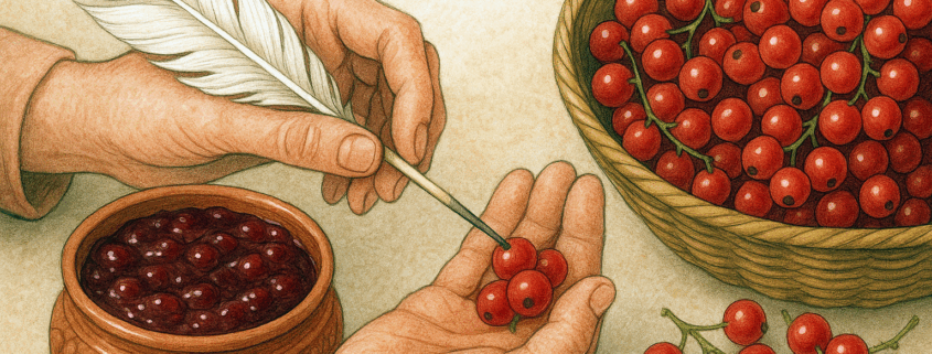 Johannisbeeren und Gänsefeder in Bar-le-Duc