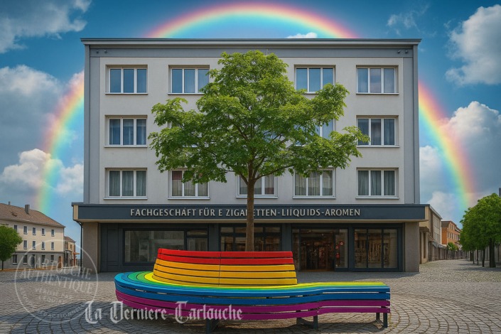 BUnte-Bank-in-Saarbruecken Regenbigen Bank Saarbrücken